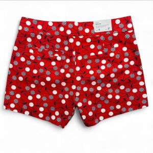 J. Crew Factory Red Cherry High Waist Chino Shorts Size 4